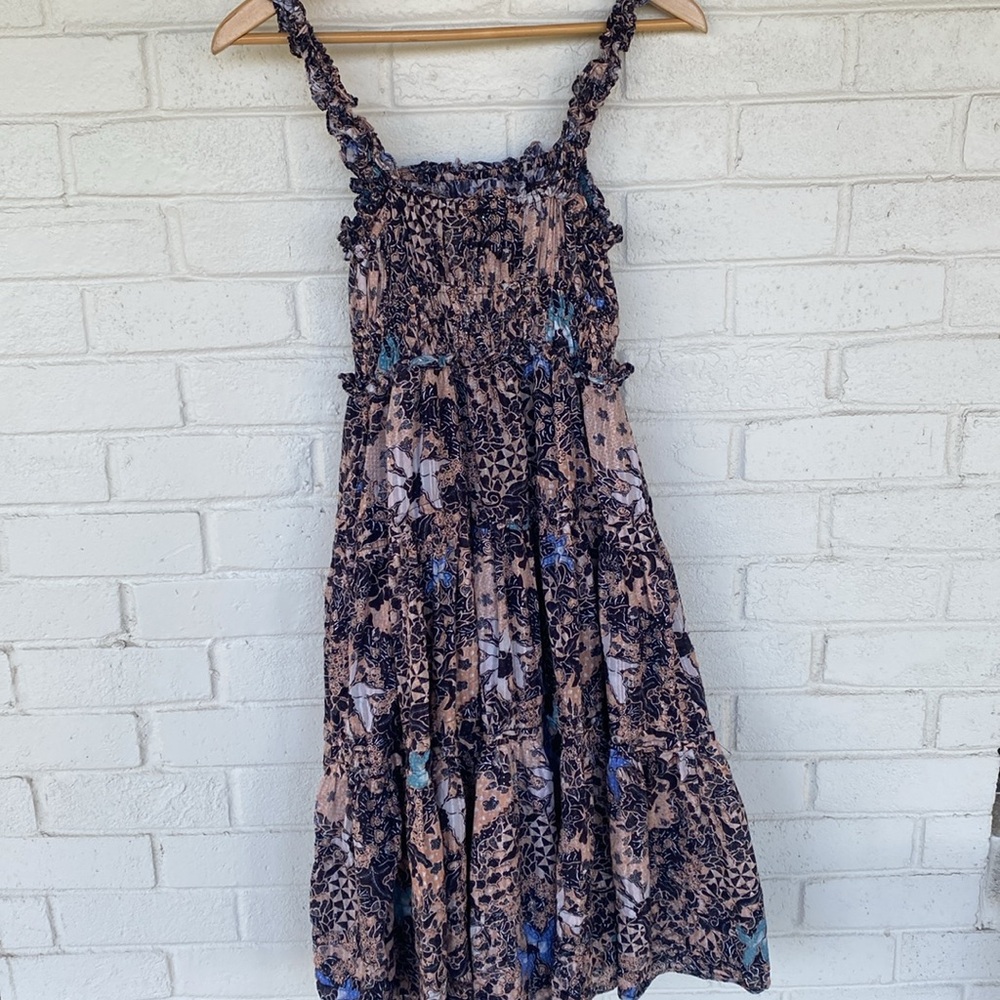 Ulla Johnson Annisa Midi Floral Tiered Dress in Faded Coral 2 - Picture 6 of 8